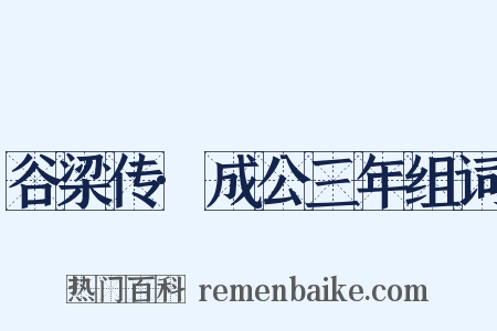 谷梁传·成公三年组词是什么意思的图片